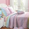 Greenland Home Fashions Greenland Home Fashion Polka Dot Stripe Quilt & Sham Set 3-Piece, Multicolor - Twin -QUILTS Sales unnamed file 3336