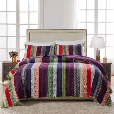 Greenland Home Fashions Greenland Home Fashion Marley Multi Quilt Set 2-Piece - Twin 3 Greenland Home Fashions Greenland Home Fashion Marley Multi Quilt Set 2-Piece - Twin