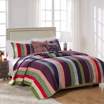 Greenland Home Fashions Greenland Home Fashion Marley Multi Quilt Set 2-Piece - Twin 4 Greenland Home Fashions Greenland Home Fashion Marley Multi Quilt Set 2-Piece - Twin - Image 2
