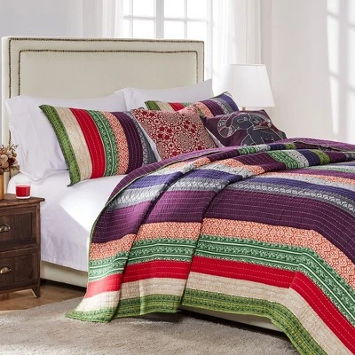 Greenland Home Fashions Greenland Home Fashion Marley Multi Quilt Set 2-Piece - Twin 5 Greenland Home Fashions Greenland Home Fashion Marley Multi Quilt Set 2-Piece - Twin - Image 3