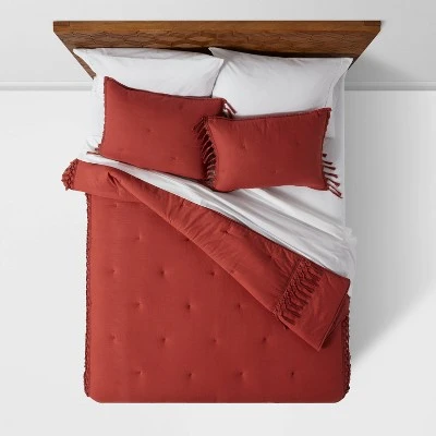 Solid Macramé Tassel Tufted Lofty Quilt - Opalhouse Cream 4 Solid Macramé Tassel Tufted Lofty Quilt - Opalhouse Cream - Image 2