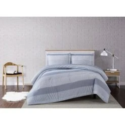 Multi Stripe Quilt Set Gray - Truly Soft -QUILTS Sales unnamed file 3430