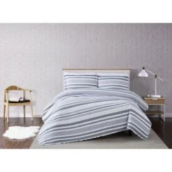 Curtis Stripe Quilt Set White/Gray - Truly Soft 11 Curtis Stripe Quilt Set White/Gray - Truly Soft -QUILTS Sales unnamed file 3441