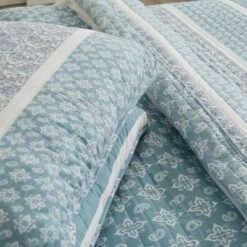 Great Bay Home Kadi Reversible Paisley Striped Quilt Set Twin Blue -QUILTS Sales unnamed file 345