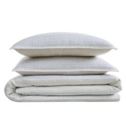 Cottage Classics Spa Stripe Quilt Set Blue/tan