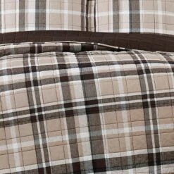 Paulette Plaid Quilt Set Taupe - Truly Soft