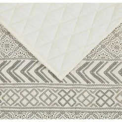 Brooklyn Loom Chase Quilt Set Cream/black