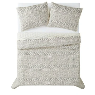 Brooklyn Loom Chase Quilt Set Cream/black 5 Brooklyn Loom Chase Quilt Set Cream/black - Image 3