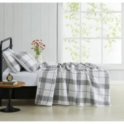 Cottage Classics Cottage Plaid Quilt Set White/black -QUILTS Sales unnamed file 3499