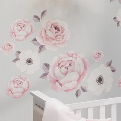 Lambs & Ivy Floral Garden Watercolor/Pink Linen 5-Piece Baby Crib Bedding Set 11 Lambs & Ivy Floral Garden Watercolor/Pink Linen 5-Piece Baby Crib Bedding Set - Image 9