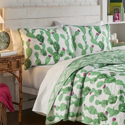 Cactus Otto Quilt Set Green - Vue 3 Cactus Otto Quilt Set Green - Vue