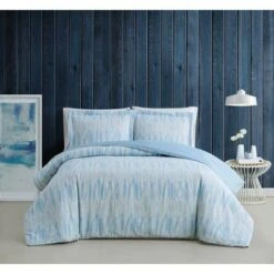 Brooklyn Loom Trevor Quilt Set Blue/white -QUILTS Sales unnamed file 3558