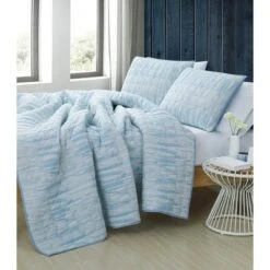 Brooklyn Loom Trevor Quilt Set Blue/white -QUILTS Sales unnamed file 3559