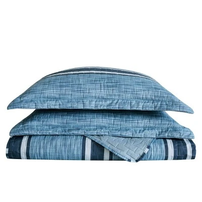 London Fog Mitchell Stripe Quilt Set Blue 7 London Fog Mitchell Stripe Quilt Set Blue -QUILTS Sales unnamed file 3560