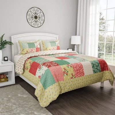 Hastings Home Hypoallergenic/Soft Microfiber Sweet Dreams Patchwork Pastel Floral Print Quilt & Sham Set Multicolored 6 Hastings Home Hypoallergenic/Soft Microfiber Sweet Dreams Patchwork Pastel Floral Print Quilt & Sham Set Multicolored -QUILTS Sales unnamed file 3563