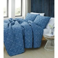 Brooklyn Loom Katrine Quilt Set Blue -QUILTS Sales unnamed file 3590