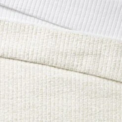 Threshold Designed W/Studio McGee Decorative Border Cotton Slub Wood Block Print Quilt Neutral Floral - Threshold™ designed with Studio McGee -QUILTS Sales unnamed file 3634