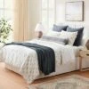 Threshold Designed W/Studio McGee Lofty Cotton Slub Wood Block Floral Quilt White - Threshold™ designed with Studio McGee