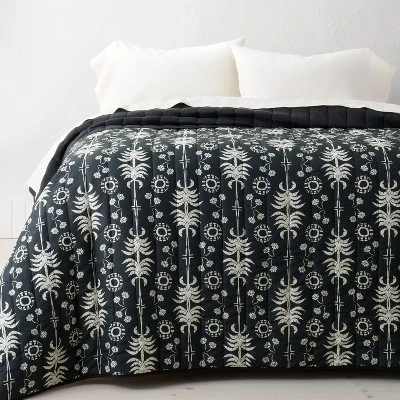 Opalhouse Designed With Jungalow Palm Frond Printed Quilt Black/Off-White - Opalhouse™ designed with Jungalow™ 4 Opalhouse Designed With Jungalow Palm Frond Printed Quilt Black/Off-White - Opalhouse™ designed with Jungalow™ - Image 2