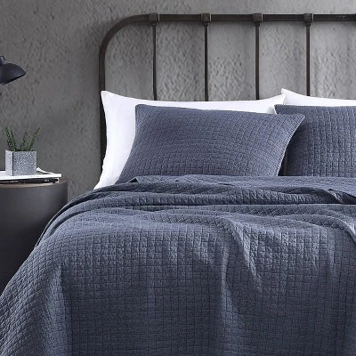 Cloud Solid Quilt & Sham Set - City Scene Gray 3 Cloud Solid Quilt & Sham Set - City Scene Gray