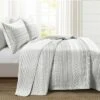 Lush Decor 3pc Hygge Geo Quilt Set - Lush Décor Taupe/white -QUILTS Sales unnamed file 3729
