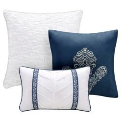 Madison Park Audra Large Medallion Reversible Quilted Coverlet Set - 6pc Navy -QUILTS Sales unnamed file 3760