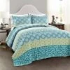 Lush Decor Bohemian Stripe 3 Piece Quilt Set - Lush Décor Blue/green -QUILTS Sales unnamed file 3789