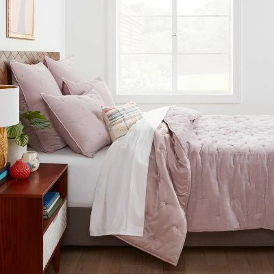 Velvet Tufted Stitch Quilt - Opalhouse Lilac 3 Velvet Tufted Stitch Quilt - Opalhouse Lilac