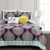 Lush Decor 5pc Harley Quilt Set - Lush Décor Purple/turquoise -QUILTS Sales unnamed file 3824