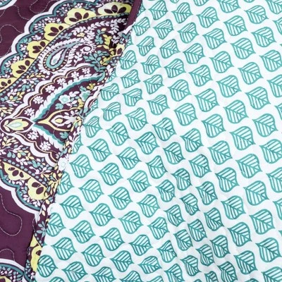 Lush Decor 5pc Harley Quilt Set - Lush Décor Purple/turquoise 4 Lush Decor 5pc Harley Quilt Set - Lush Décor Purple/turquoise - Image 2