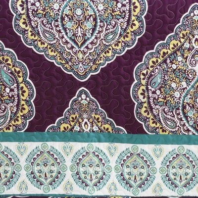 Lush Decor 5pc Harley Quilt Set - Lush Décor Purple/turquoise 5 Lush Decor 5pc Harley Quilt Set - Lush Décor Purple/turquoise - Image 3