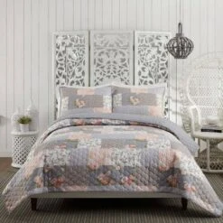 La Flor Quilt Sets - Modern Heirloom Blush/gray