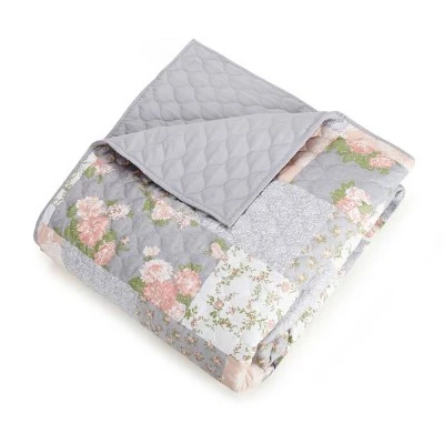 La Flor Quilt Sets - Modern Heirloom Blush/gray 5 La Flor Quilt Sets - Modern Heirloom Blush/gray - Image 3