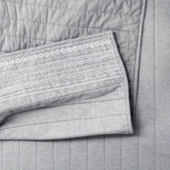 Embroidered Chambray Quilt - Threshold™ Tan -QUILTS Sales unnamed file 3840