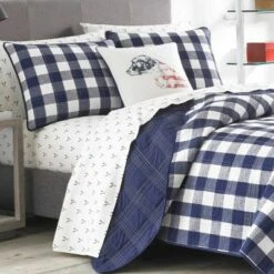 Lake House Plaid Reversible Quilt Set Blue - Eddie Bauer -QUILTS Sales unnamed file 3846