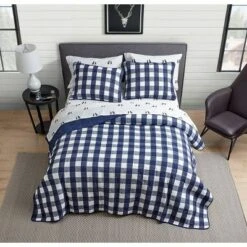 Lake House Plaid Reversible Quilt Set Blue - Eddie Bauer -QUILTS Sales unnamed file 3847