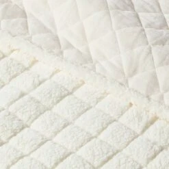 Sherpa & Plush Reversible Quilt - Threshold™ Cream -QUILTS Sales unnamed file 389