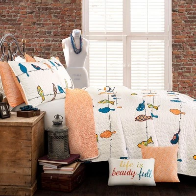 Lush Decor 7pc Rowley Birds Quilt Set - Lush Décor White 3 Lush Decor 7pc Rowley Birds Quilt Set - Lush Décor White