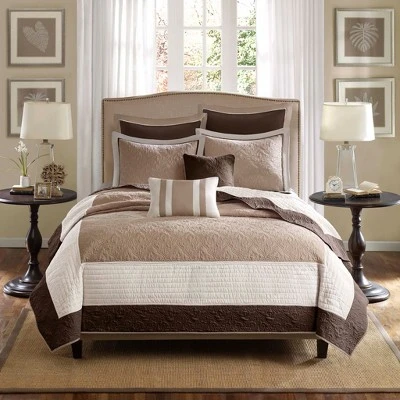 Madison Park 7pc Longmont Quilted Coverlet Set Beige 3 Madison Park 7pc Longmont Quilted Coverlet Set Beige