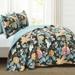 Lush Decor Sydney 3 Piece Quilt Set Green/Blue - Lush Décor