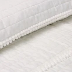 Lush Decor White Pom Pom Stripe Quilt Set - Lush Décor -QUILTS Sales unnamed file 3949
