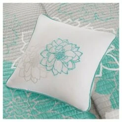 Madison Park Jane Floral Quilted Coverlet Set - 6pc Gray/blush -QUILTS Sales unnamed file 3988