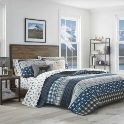 Creek Plaid Reversible Quilt Set Blue - Eddie Bauer -QUILTS Sales unnamed file 4040