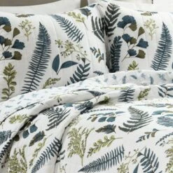 Lush Decor Devonia Reversible Oversized Cotton Quilt Set White/Green - Lush Décor -QUILTS Sales unnamed file 4069