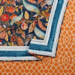 Peacock Garden Quilt & Sham Set Blue/Orange - Dena Home -QUILTS Sales unnamed file 4122