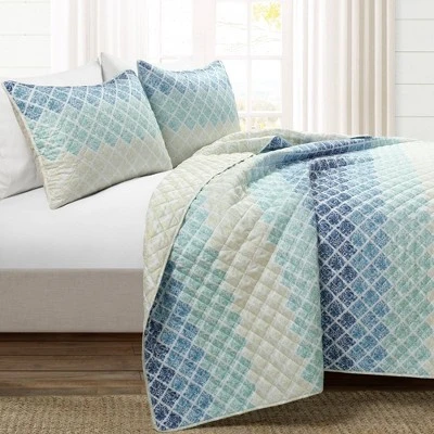 Lush Decor 3pc Medallion Ombre Quilt & Sham Set - Lush Décor Blue/navy 3 Lush Decor 3pc Medallion Ombre Quilt & Sham Set - Lush Décor Blue/navy