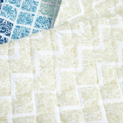 Lush Decor 3pc Medallion Ombre Quilt & Sham Set - Lush Décor Blue/navy 4 Lush Decor 3pc Medallion Ombre Quilt & Sham Set - Lush Décor Blue/navy - Image 2