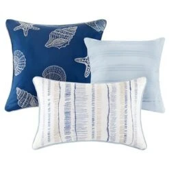 Madison Park Fairbanks Beach Striped Quilted Coverlet Set Blue - 6pc -QUILTS Sales unnamed file 4155