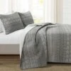 Lush Decor Hygge Geo Reversible Cotton Quilt & Sham Set - Lush Décor Wheat -QUILTS Sales unnamed file 4171