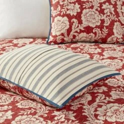 Madison Park Rose Cotton Twill Reversible Coverlet Set Red -QUILTS Sales unnamed file 4213
